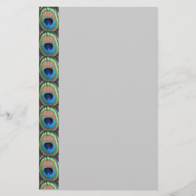 Pfau-Augen-Briefpapier Briefpapier (Vorderseite)