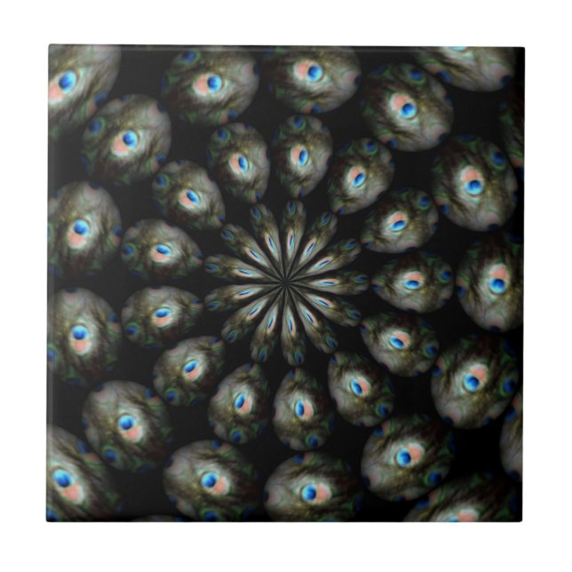 Pfau-Augen-Fliese Fliese (Vorderseite)