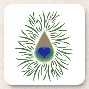 Pfau-Augen-Herz geformt Untersetzer