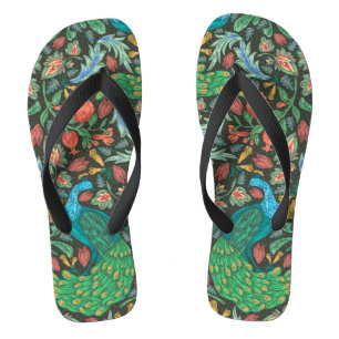 Pfau aus Indien Chintz Flip Flops