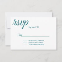 Pfau-Blau-Minimalistische Hochzeit UAWG Karte
