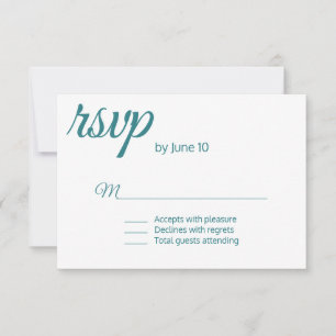 Pfau-Blau-Minimalistische Hochzeit UAWG Karte