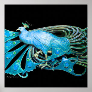 PFau ,blau türkis ,grün schwarz Poster