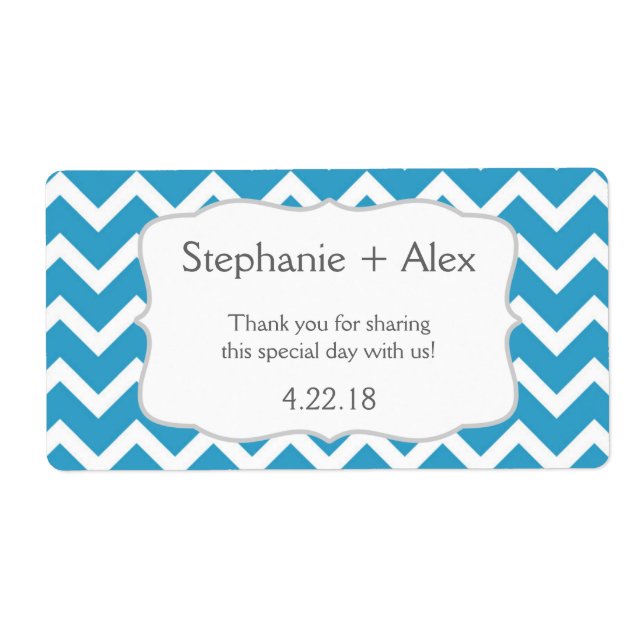 Pfau blaue Zickzack Wasserflasche - passen Sie sie (Vorne)