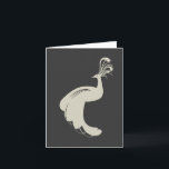 PFAU BLÜHEN in Säurenummer Notecard Karte<br><div class="desc">Der elegante Pfau sagt sie alle. Eine klassische Ikone im Tan gegen einen dunklen,  koksgrauen Hintergrund. Hoch entwickelt und modern. © 1201AM ENTWÜRFE</div>