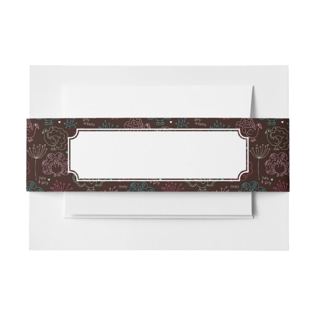 Pfau-Blumen-Indien-Tapete Vintag Einladungsbanderole (Vorderseite Beispiel)