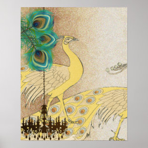 Pfau Brüllende 20er Hochzeitsposter Poster