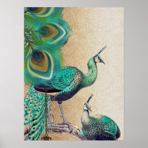 Pfau Brüllende 20er Hochzeitsposter Poster