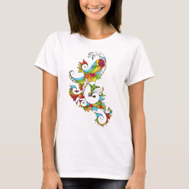 Pfau-bunter T - Shirt
