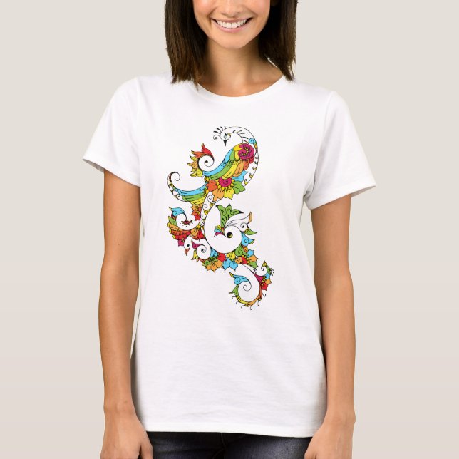 Pfau-bunter T - Shirt (Vorderseite)