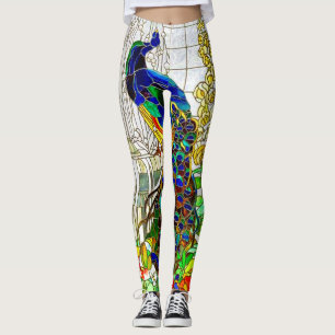Pfau-Buntglas-Yoga-Hosen-Laufen Leggings
