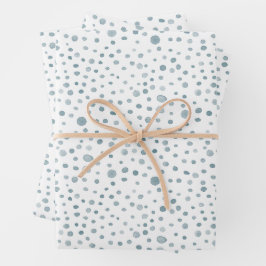 Pfau Confetti Watercolor Dots Wrapping Paper Geschenkpapier Set