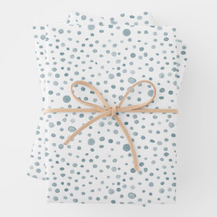 Pfau Confetti Watercolor Dots Wrapping Paper Geschenkpapier Set