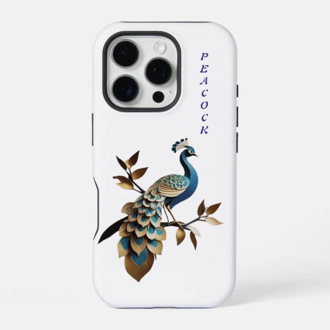 Pfau-Cover-Design iPhone Hülle (Rückseite)