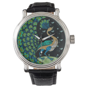 Pfau der Nacht Armbanduhr