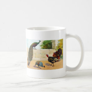 Pfau, die Türkei u. Guinea-Geflügel Kaffeetasse