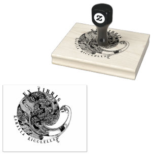 Pfau-Drache Vintage-Mythisches Holz-Kunststempel Gummistempel