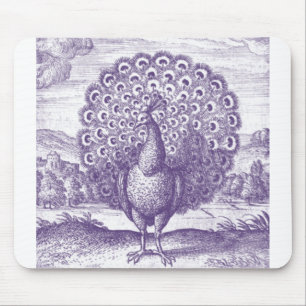 Pfau, eine Vintage Gravur Mousepad