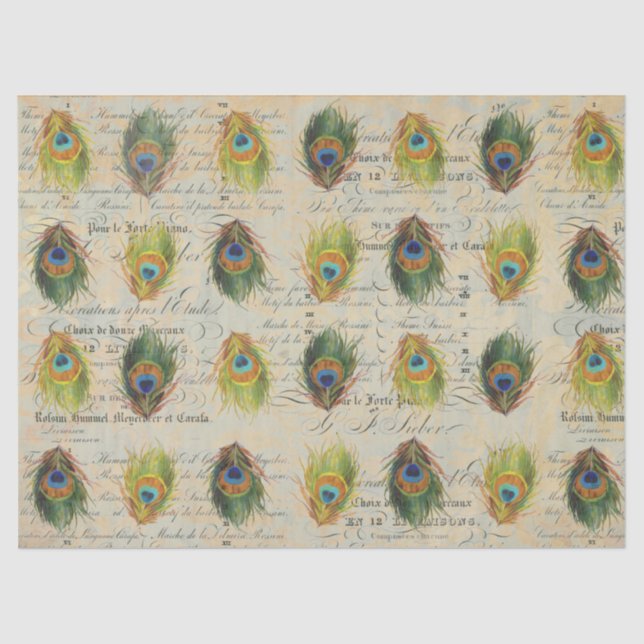 Pfau-Eintagsfliegen Complimentry Decoupage Papier (Vorderseite)