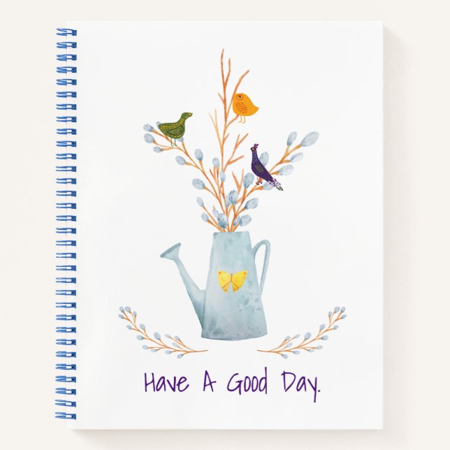 Pfau, Ente und Küken Notizbuch (Vorderseite)