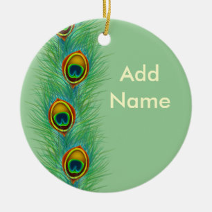 Pfau-Entwurfs-personalisierte Geschenke Keramikornament