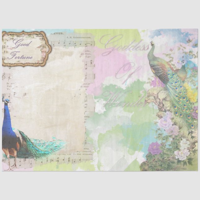 Pfau-Ephemera 5 Seidenpapier (Vorderseite)