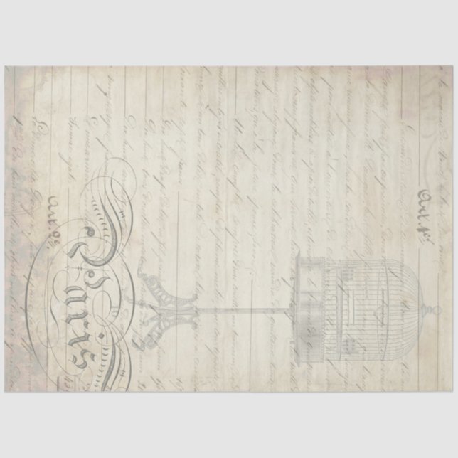 Pfau Ephemera Decoupage Companion Paper Seidenpapier (Vorderseite)