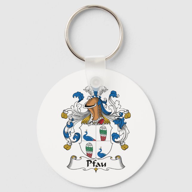 Pfau-Familienwappen Schlüsselanhänger (Vorderseite)