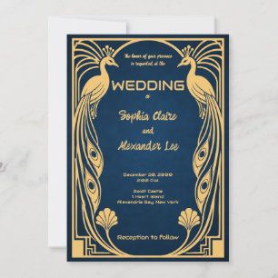 Pfau-Fantasie-Deco-Hochzeitseinladung Einladung