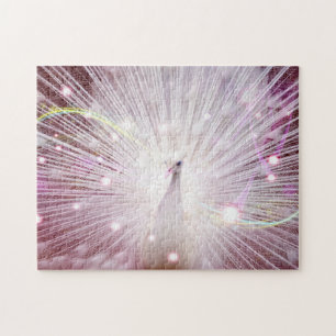 Pfau-Fantasie im Rosa Puzzle