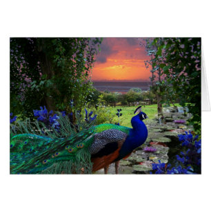 Pfau-Fantasie-Paradies-Natur-Landschaft