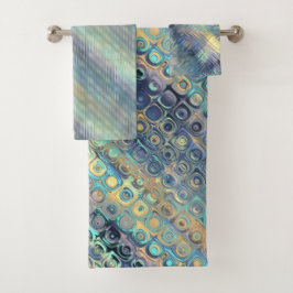 Pfau-Farbmannigfaltiges Muster-Ensemble Badhandtuch Set