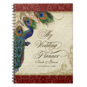 Pfau & Feather Formal Wedding Planner Journal Notizblock