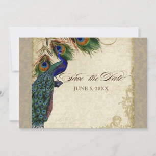 Pfau & Feathers Formal Save the Date Taupe Tan