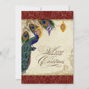 Pfau & Feder Formaler Weihnachts-Schmuckkarte Feiertagskarte