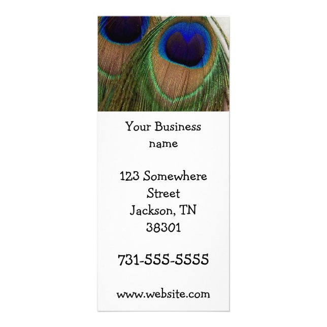 Pfau-Feder-Gestell-Karten Werbekarte (Vorne)