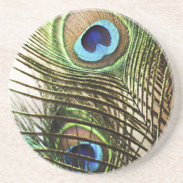 Pfau-Feder Getränkeuntersetzer (Vorne)