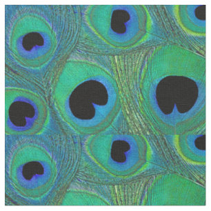 Pfau-Feder-Gewebe-aquamarines Aqua-blaues Stoff