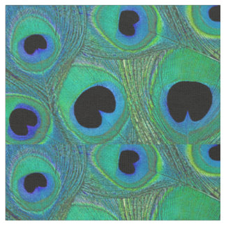 Pfau-Feder-Gewebe-aquamarines Aqua-blaues Stoff