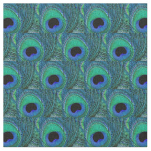 Pfau-Feder-Gewebe - grün, aquamarin, blau, Stoff