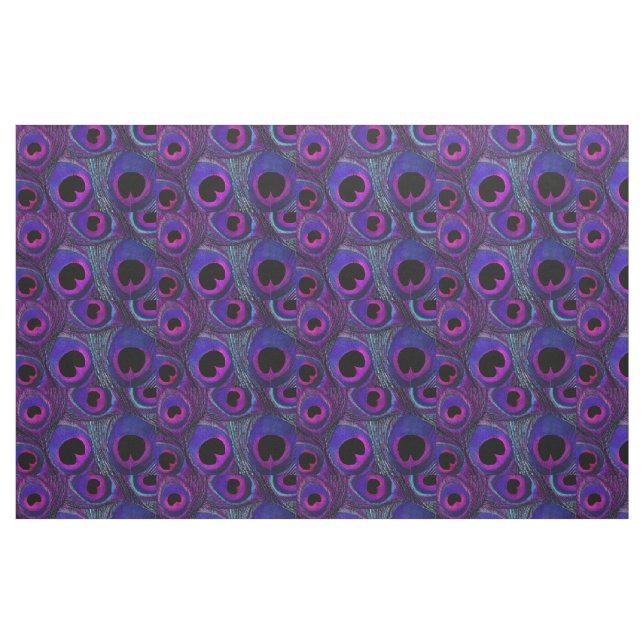 Pfau-Feder-Gewebe-lila rosa graues Schwarzes Stoff (Fat Quarter (45,7 x 55,9 cm))