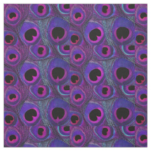 Pfau-Feder-Gewebe-lila rosa graues Schwarzes Stoff