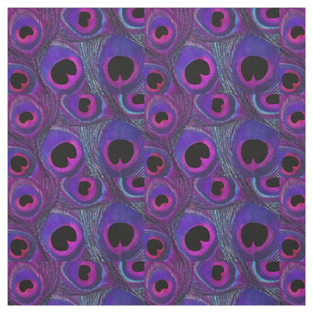 Pfau-Feder-Gewebe-lila rosa graues Schwarzes Stoff (Muster)