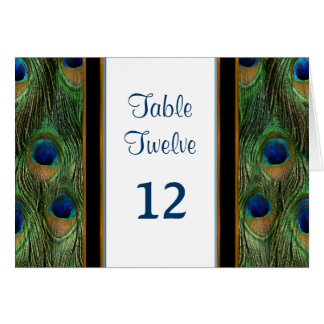 Pfau-Feder-Hochzeit - Tabellen-Sitzplatz-Zahl