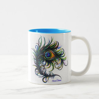 Pfau-Feder-Kaffee-Tasse Zweifarbige Tasse