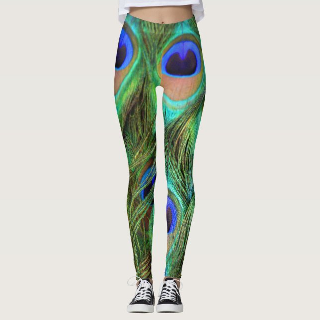 Pfau-Feder-Leggings Leggings (Vorderseite)