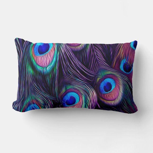 Pfau-Feder Lendenkissen (Vorderseite)