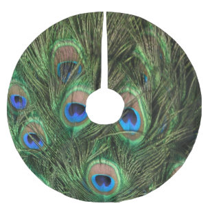 Pfau-Feder Polyester Weihnachtsbaumdecke