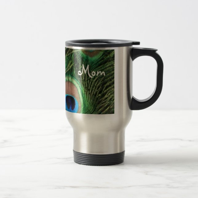 Pfau-Feder-Tasse für Mama Reisebecher (Rechts)