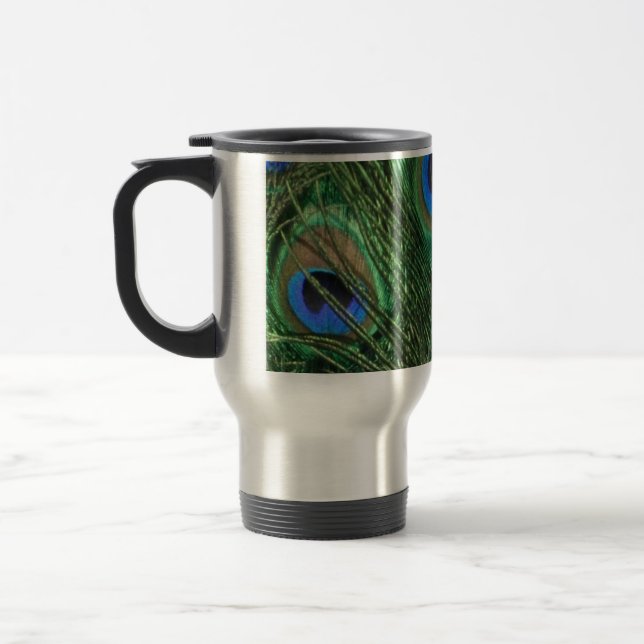 Pfau-Feder-Tasse Reisebecher (Links)